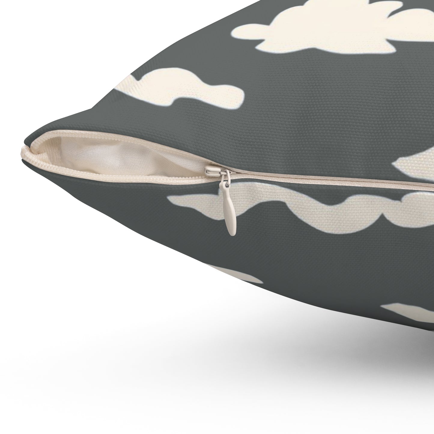 Personalized square pillow with custom dog photo and soft cloud pattern design zipper