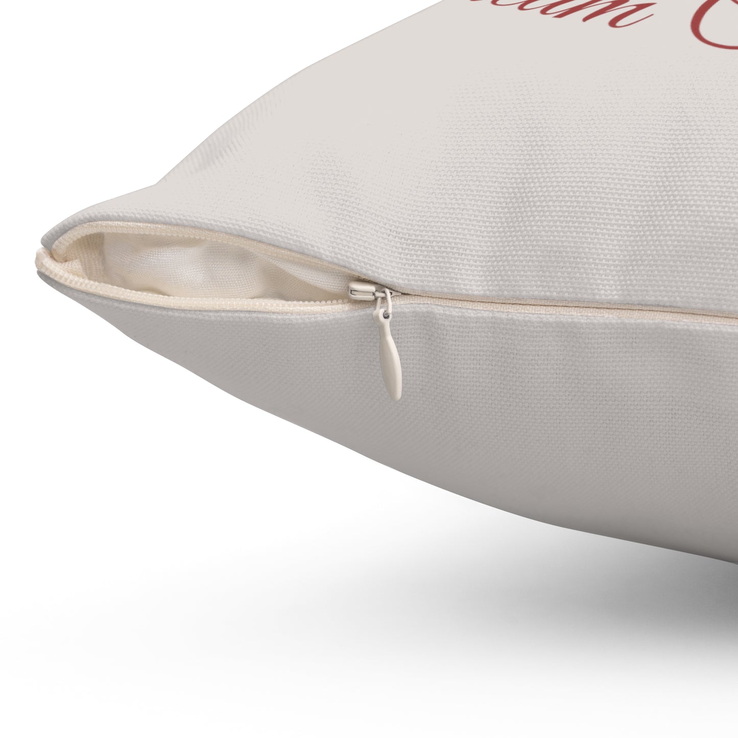 Detailed zipper view on the Ash Grey version of the pillow