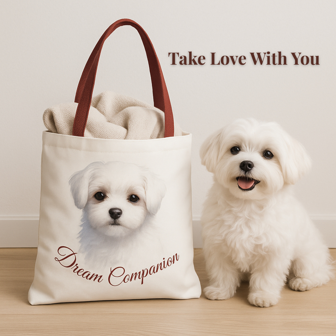 Dream Companion Maltese Tote Bag