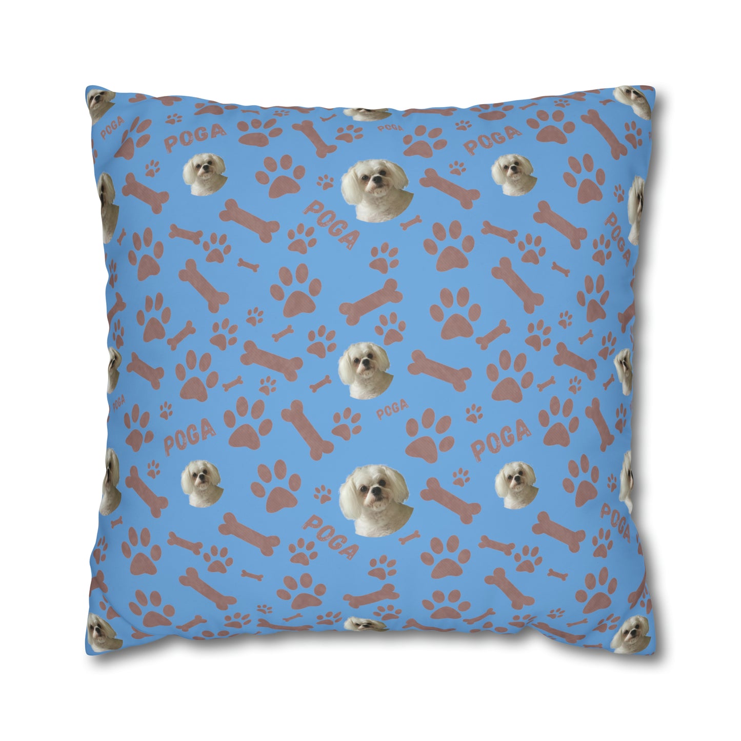 Personalized pillowcase with custom dog name & photo – stylish and cozy pet-themed bedding accent