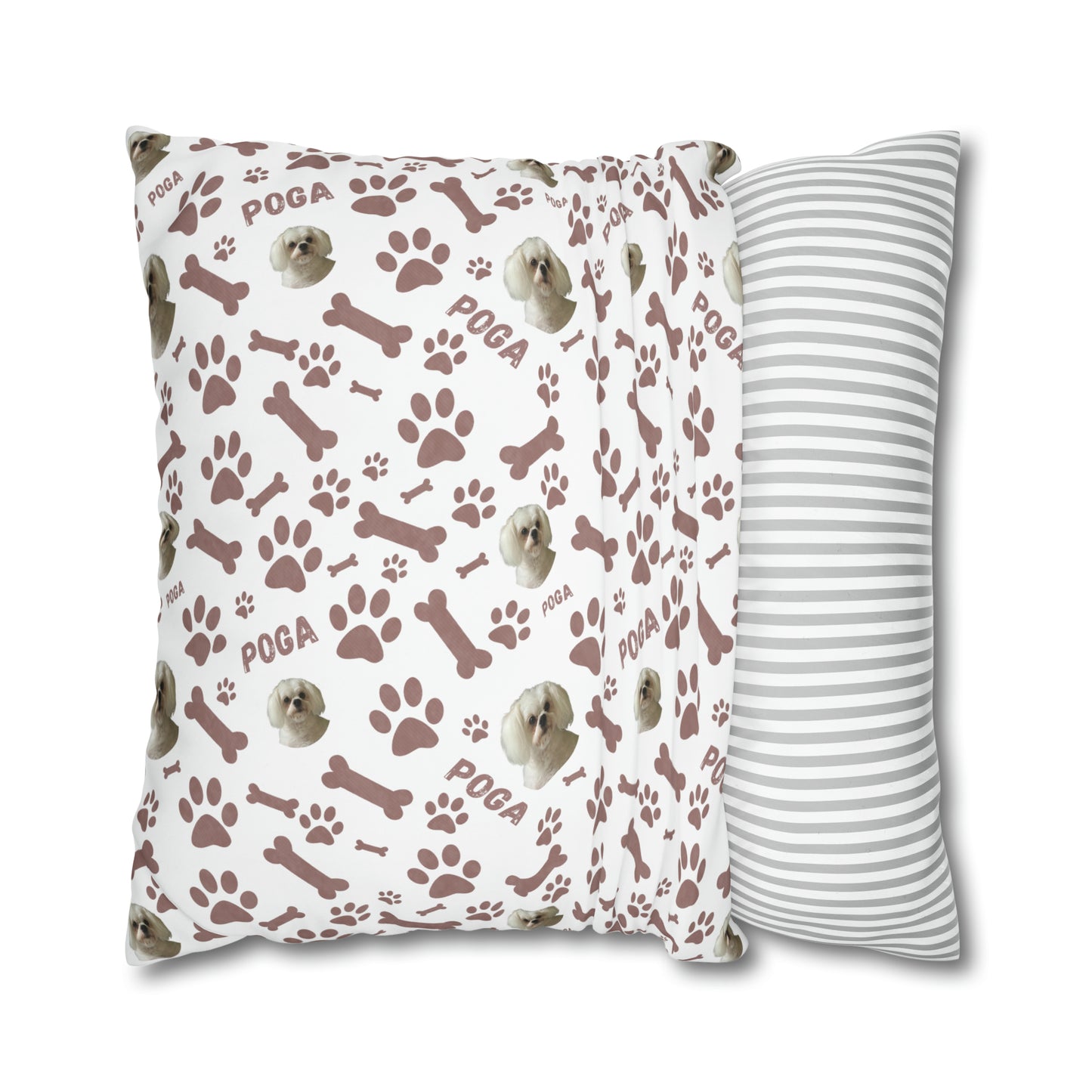 Personalized pillowcase with custom dog name & photo – stylish and cozy pet-themed bedding accent