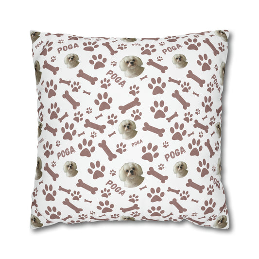 Personalized pillowcase with custom dog name & photo – stylish and cozy pet-themed bedding accent