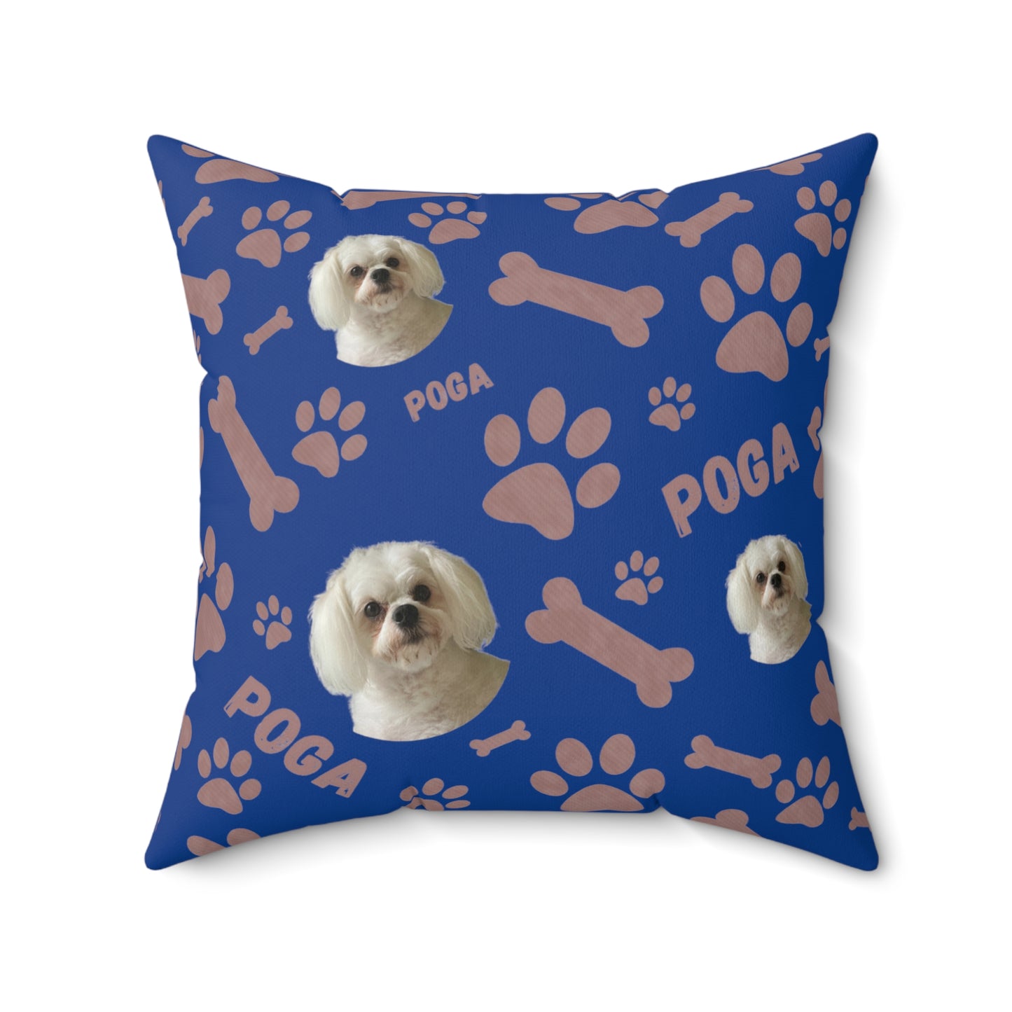 Personalized plush pillow with custom dog name & photo – stylish and cozy pet-themed home décor accent