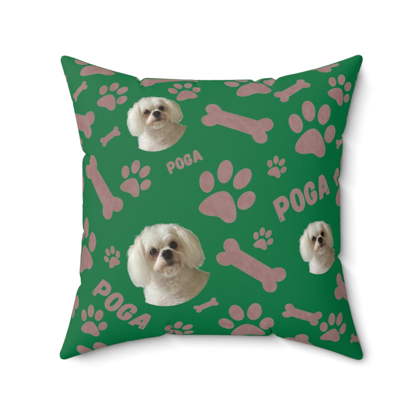 Personalized plush pillow with custom dog name & photo – stylish and cozy pet-themed home décor accent