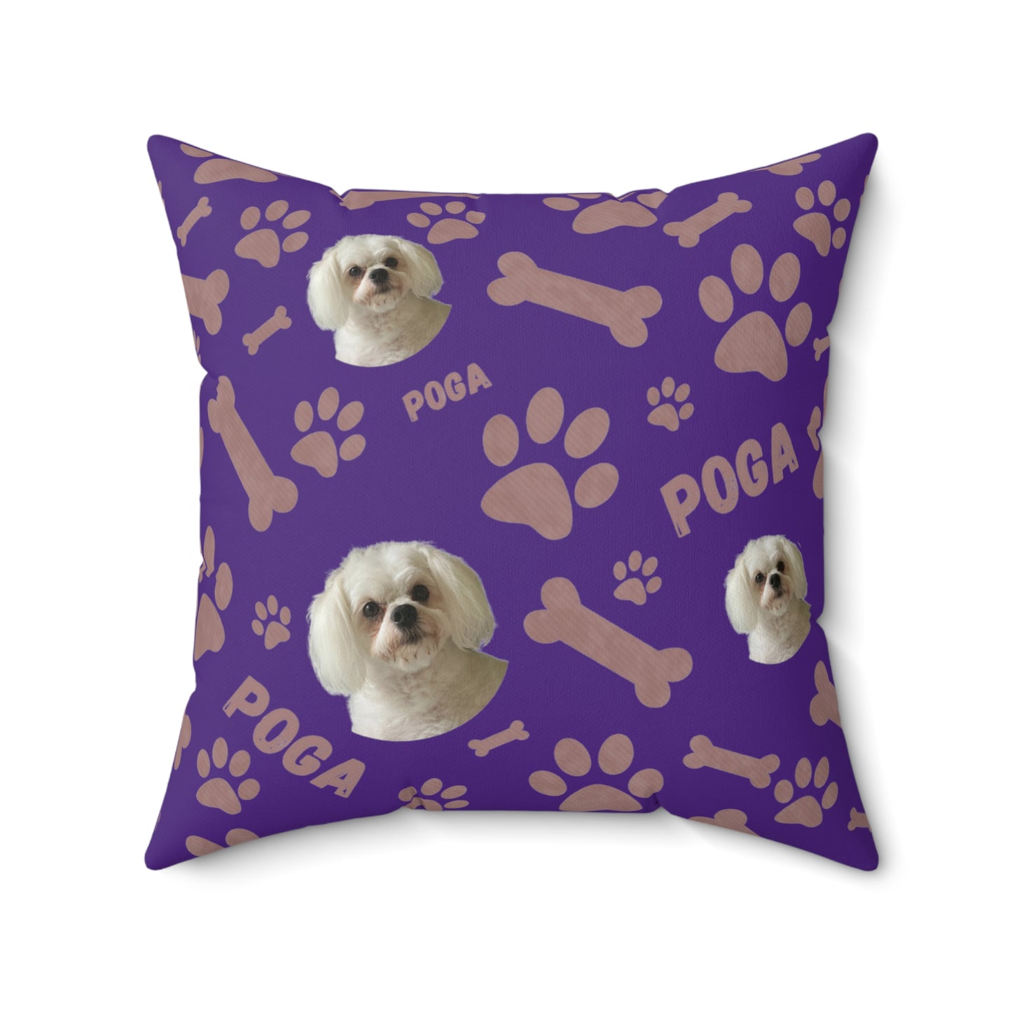 Personalized plush pillow with custom dog name & photo – stylish and cozy pet-themed home décor accent