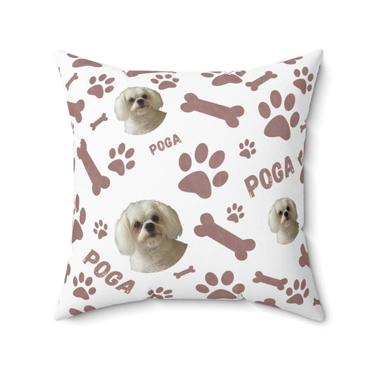 Personalized plush pillow with custom dog name & photo – stylish and cozy pet-themed home décor accent
