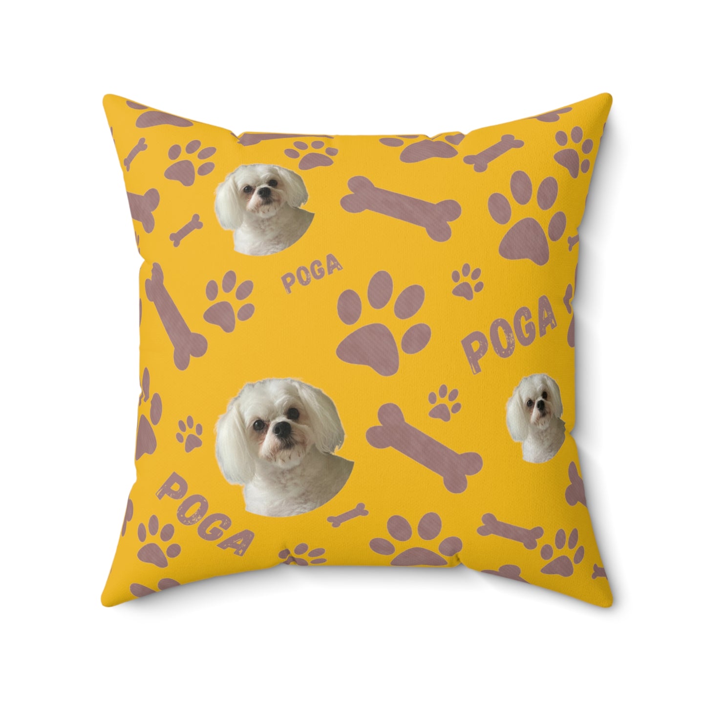 Personalized plush pillow with custom dog name & photo – stylish and cozy pet-themed home décor accent