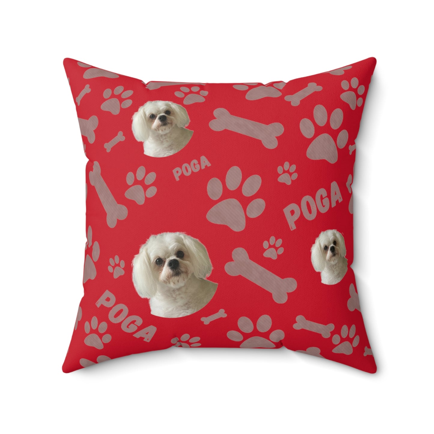 Personalized plush pillow with custom dog name & photo – stylish and cozy pet-themed home décor accent