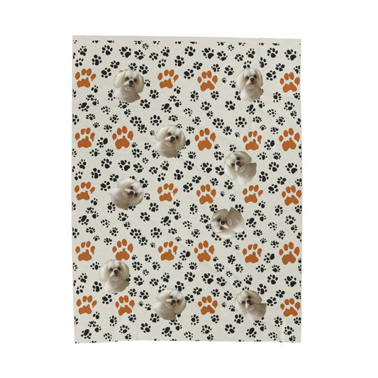 Personalized velvet plush blanket with custom dog portrait – ultra-soft and elegant design - Sheep