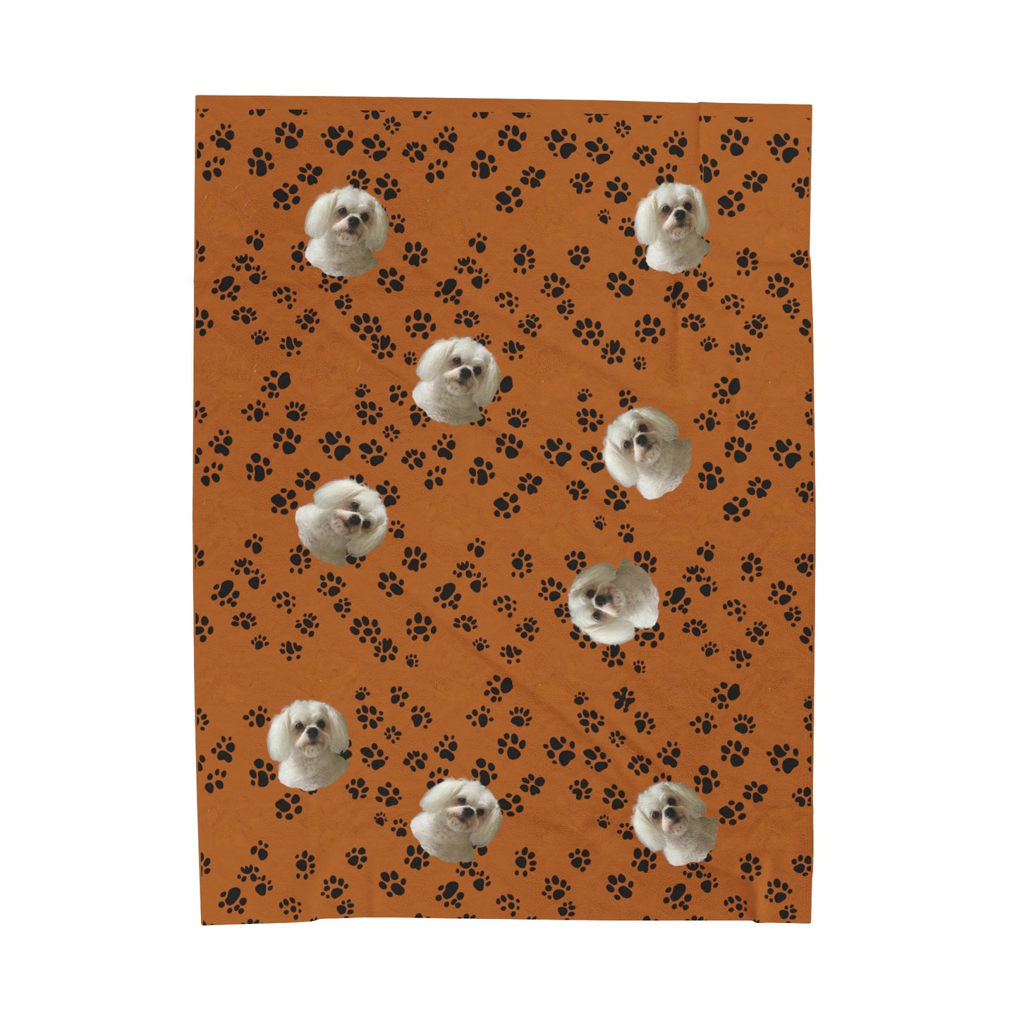 Personalized velvet plush blanket with custom dog portrait β ultra-soft and elegant design - caramel
