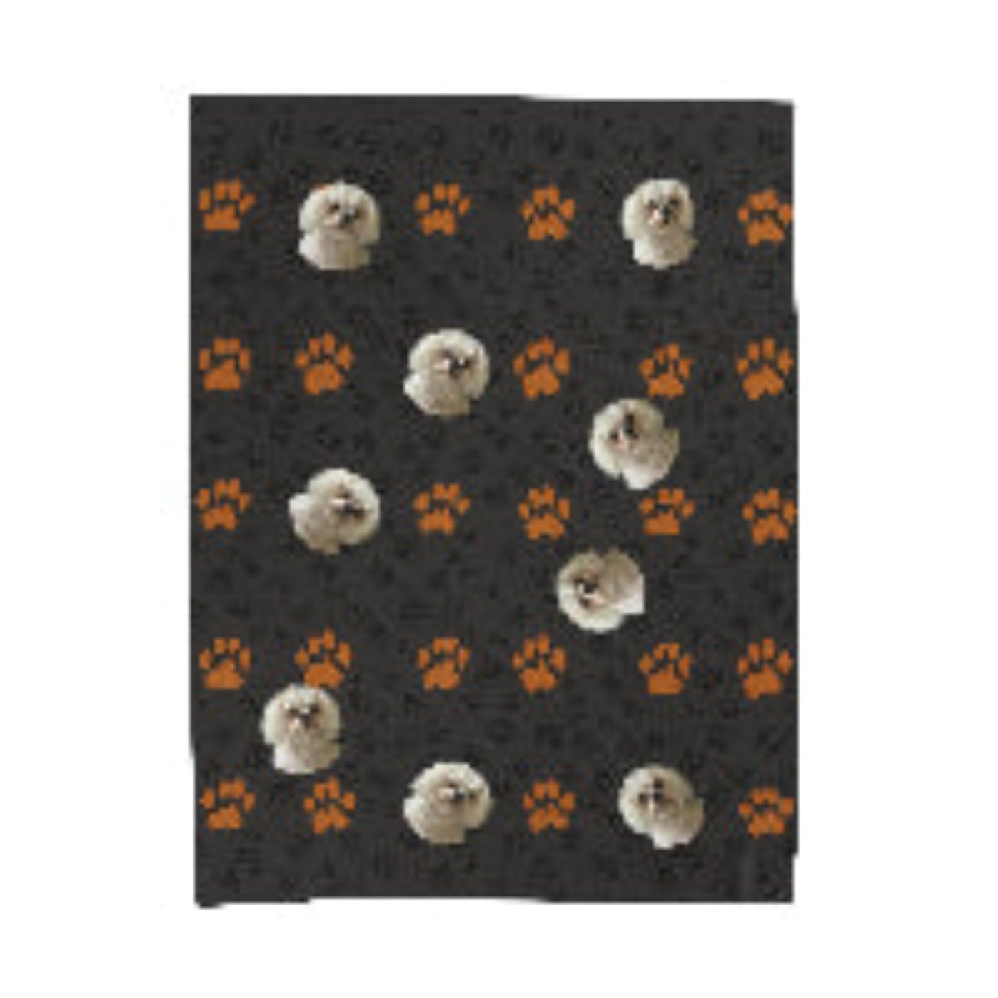 Personalized velvet plush blanket with custom dog portrait β ultra-soft and elegant design - jet black