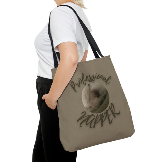 Personalized brown canvas tote bag with custom dog photo – eco-friendly and stylish design