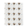 Cloudy Pawprints Personalized Velveteen Plush Blanket