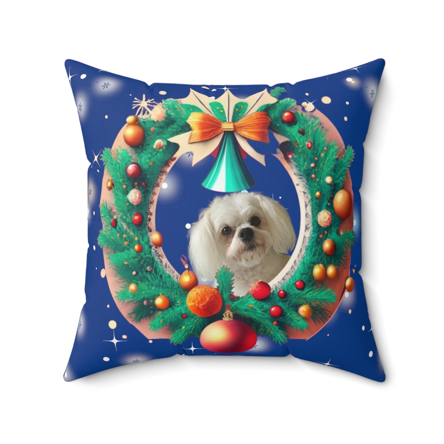 Holiday Wreath Personalized Cushion