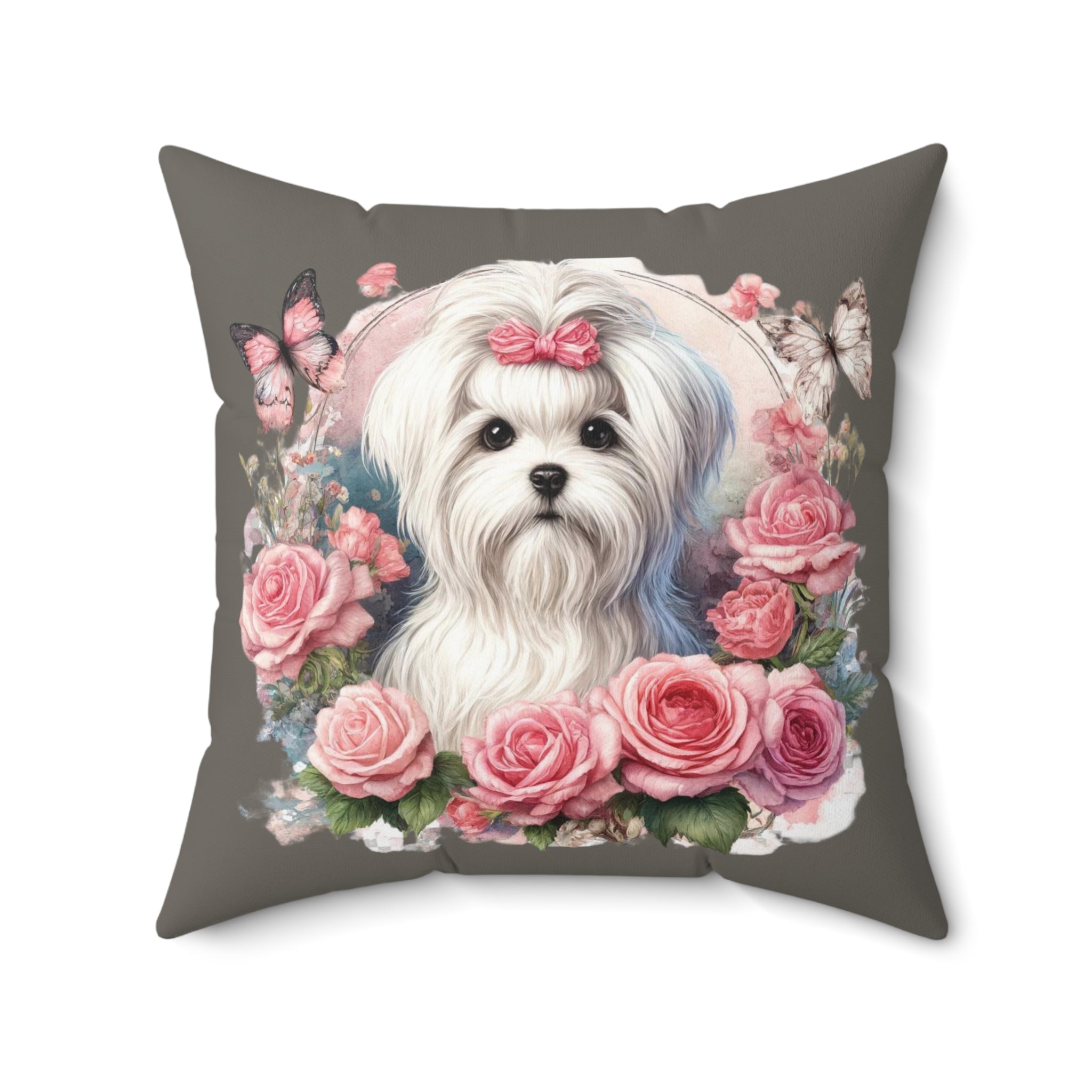 Floral Coquette Maltese Pillow