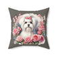 Floral Coquette Maltese Pillow