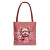 Coquette Floral Yorkie Tote Bag