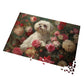 Charming Dog Floral Jigsaw Puzzle with Tin - Perfect Gift for Dog Lovers, Family, Friends, Home Decor, Relaxation Activity