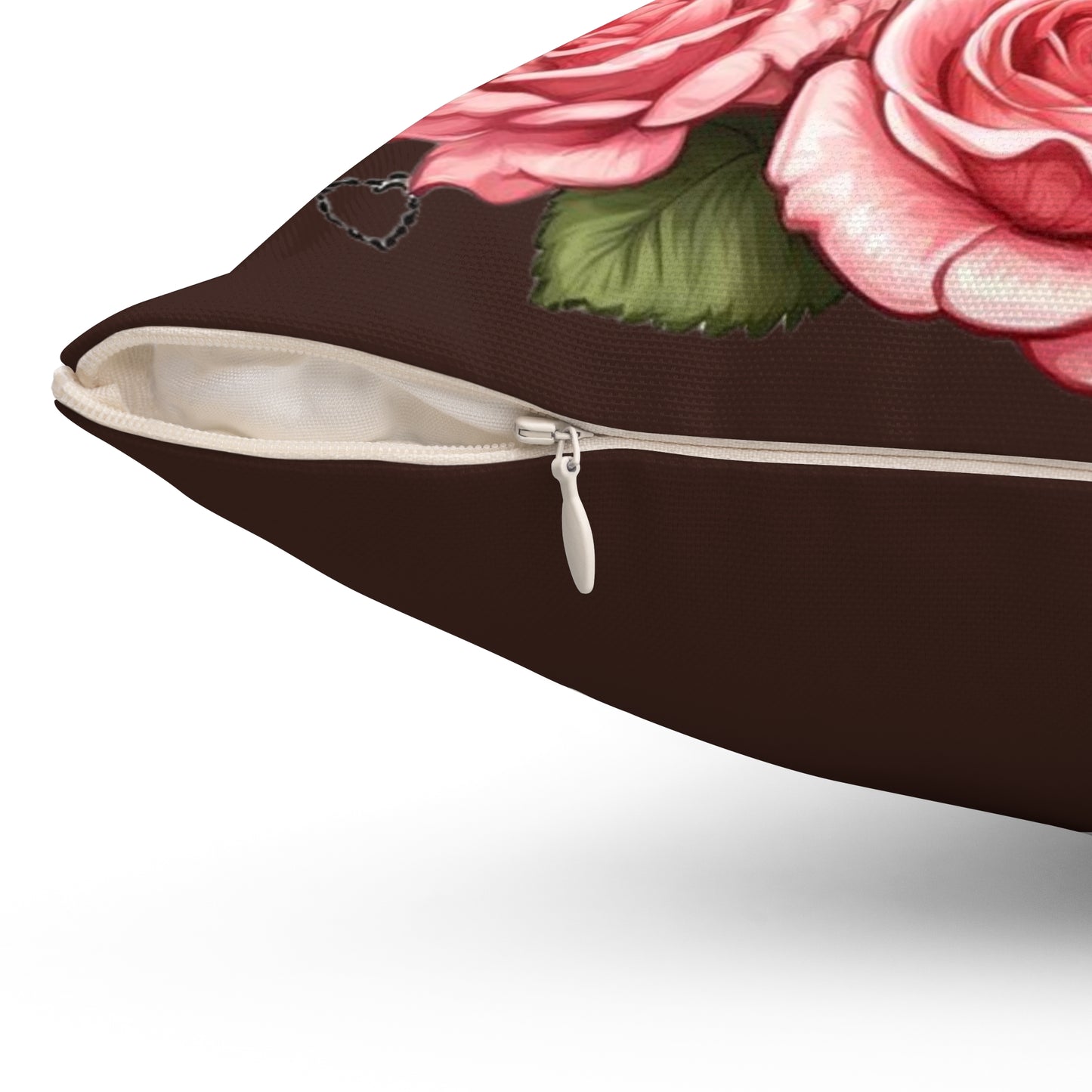 Coquette Yorkie Rose Heart Pillow