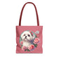 Coquette Rose Garden Maltese Tote Bag