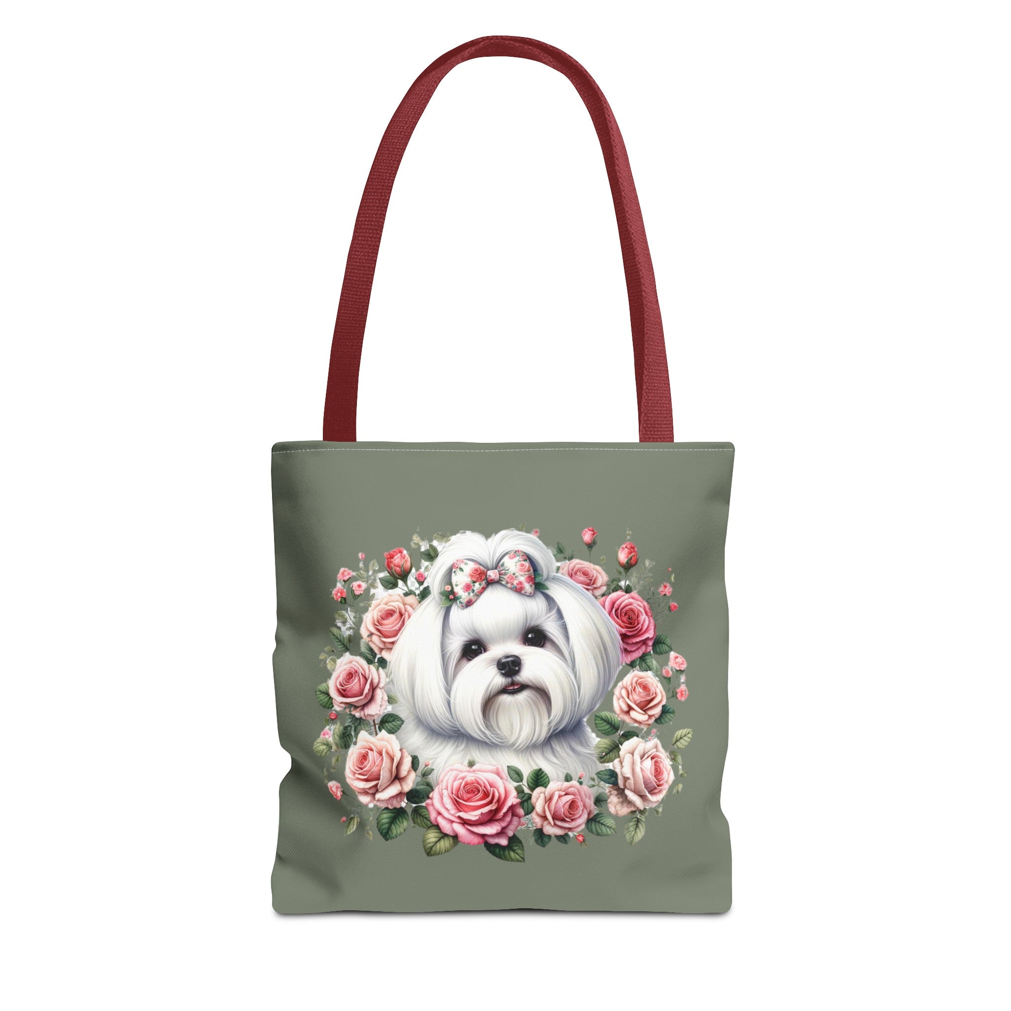 Coquette Pup and Roses Tote Bag