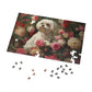 Charming Dog Floral Jigsaw Puzzle with Tin - Perfect Gift for Dog Lovers, Family, Friends, Home Decor, Relaxation Activity
