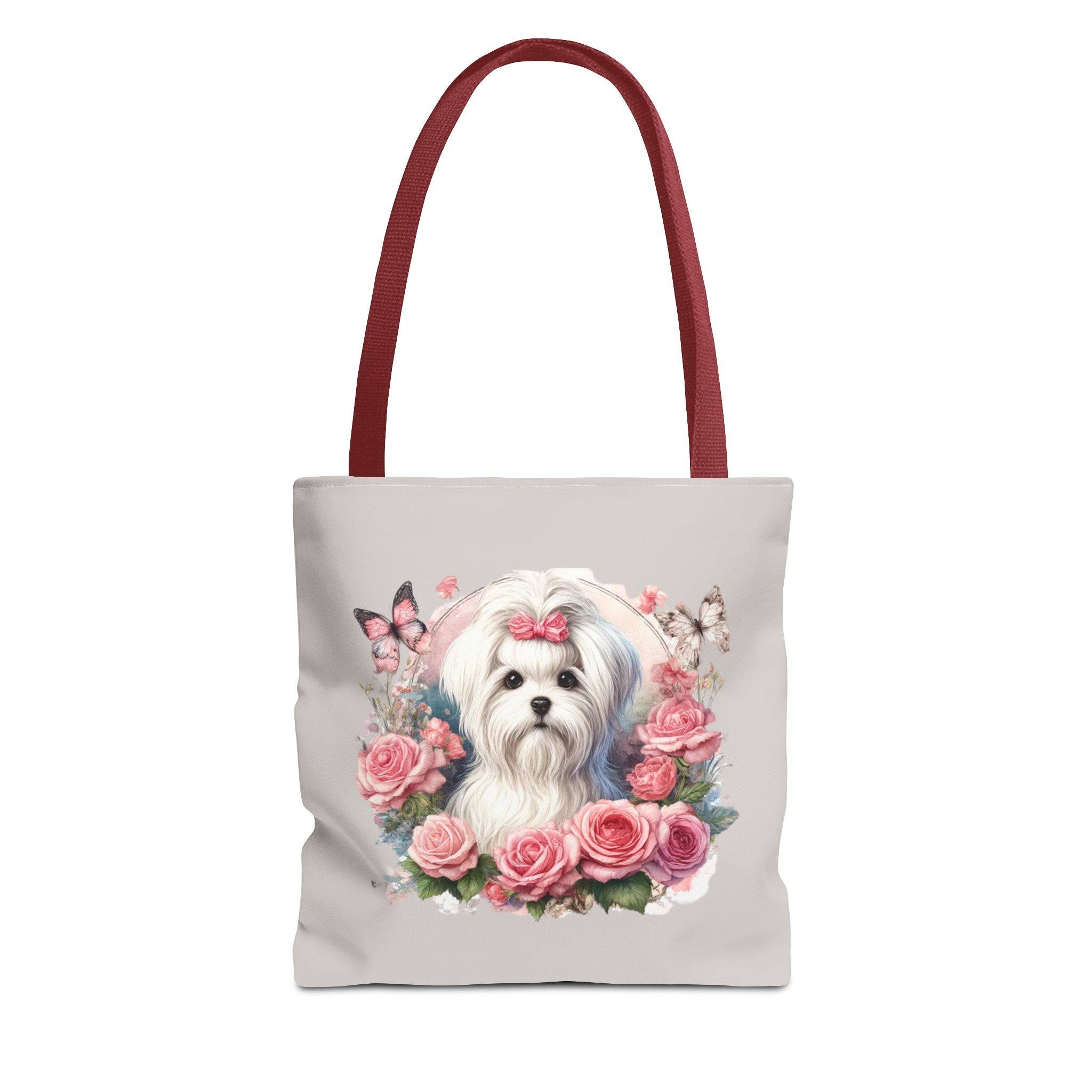 Floral Coquette Maltese Tote Bag