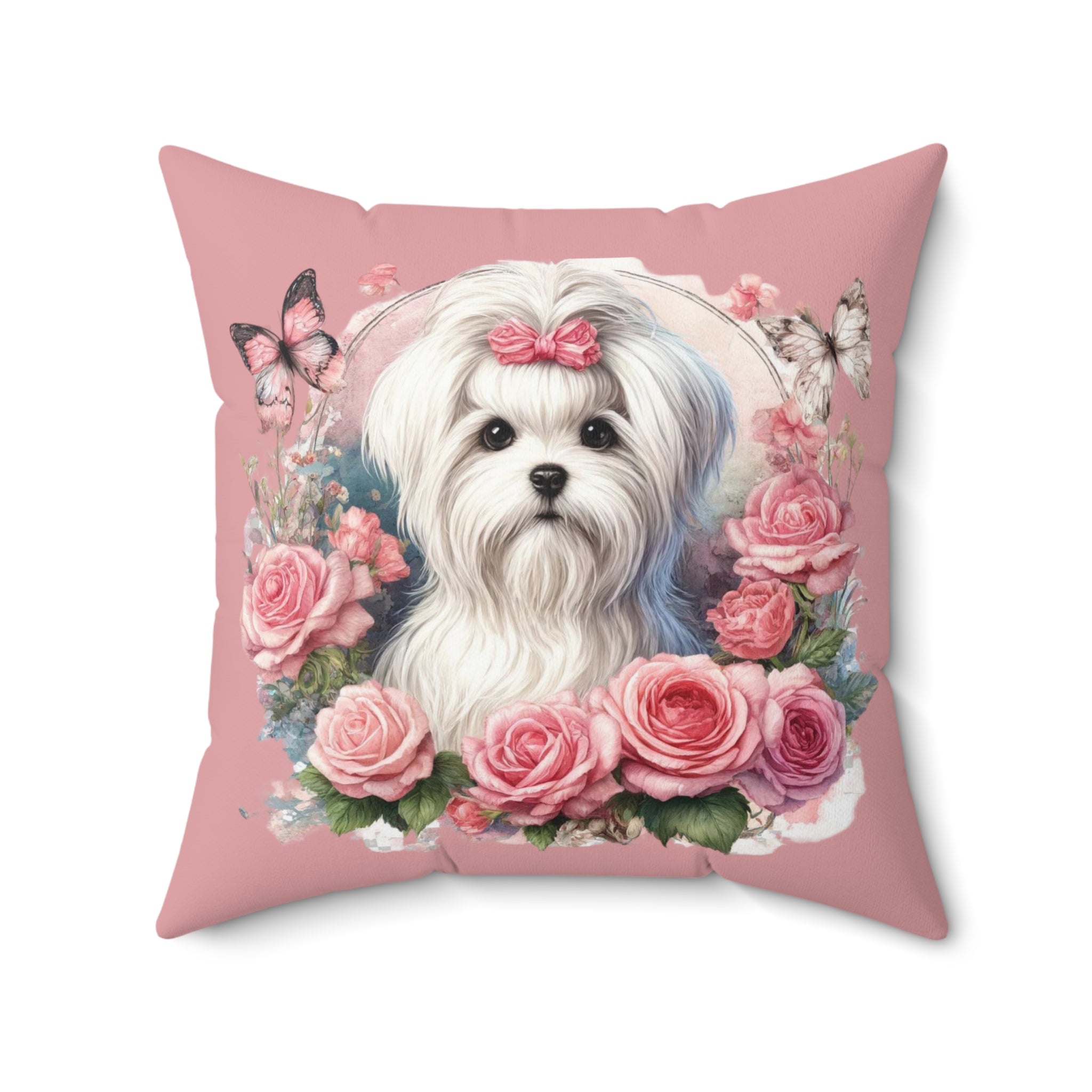 Floral Coquette Maltese Pillow