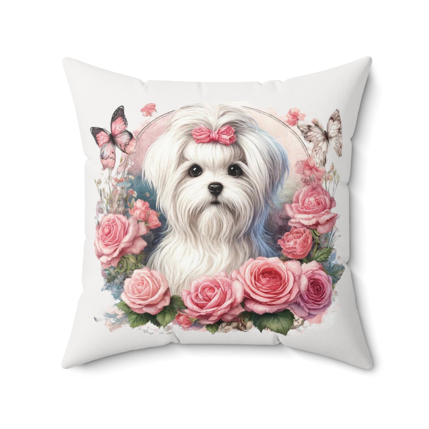 Floral Coquette Maltese Pillow