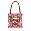 Coquette Floral Yorkie Charm Tote Bag