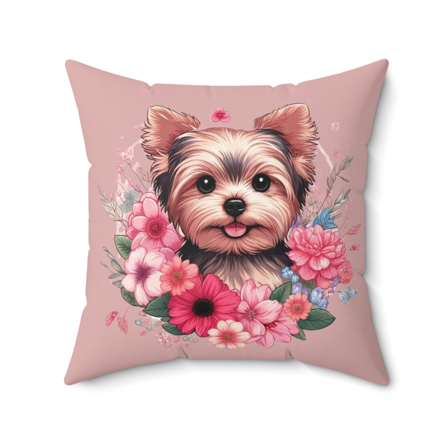 Coquette Floral Yorkie Pillow