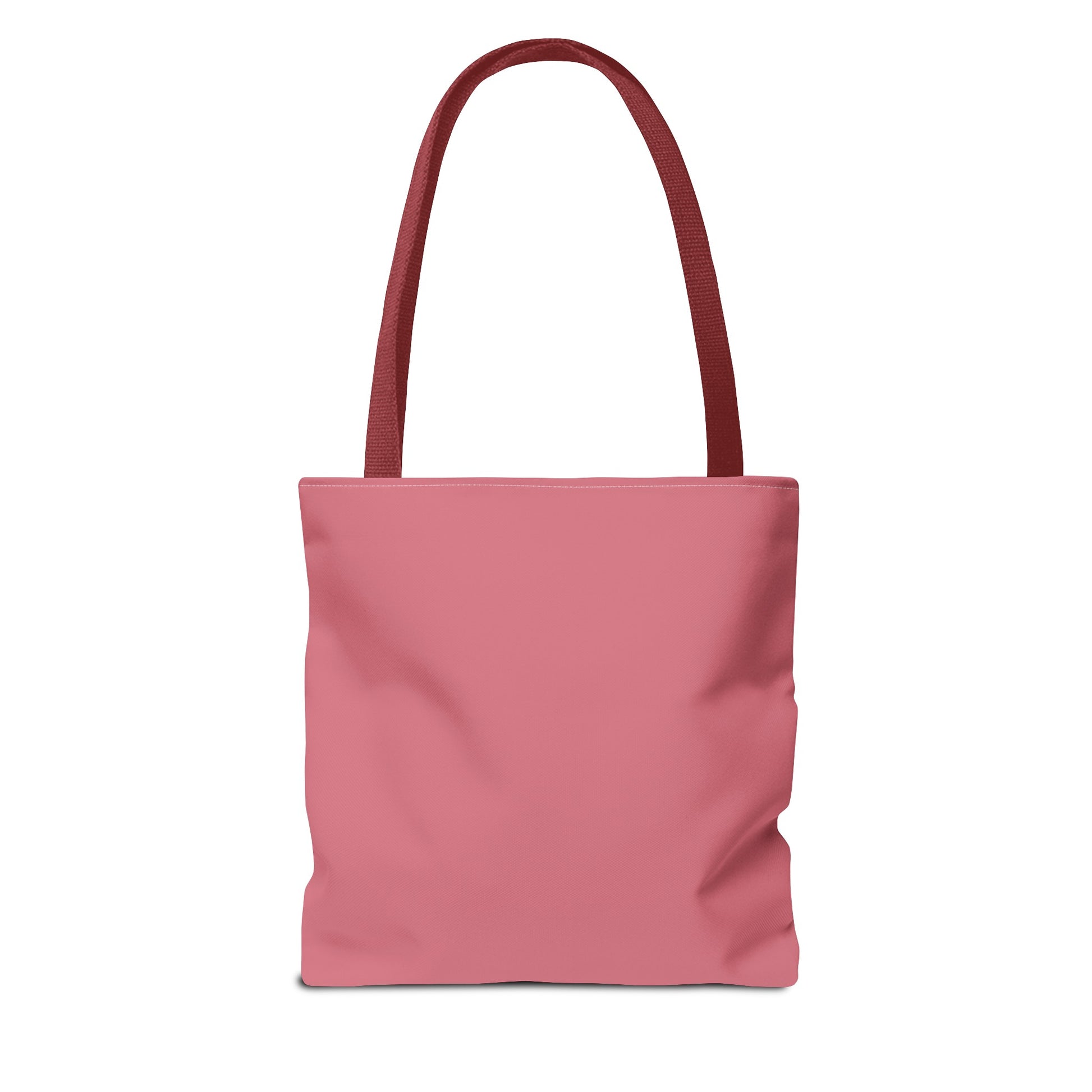 Plain old pink tote bag with red handles, no design