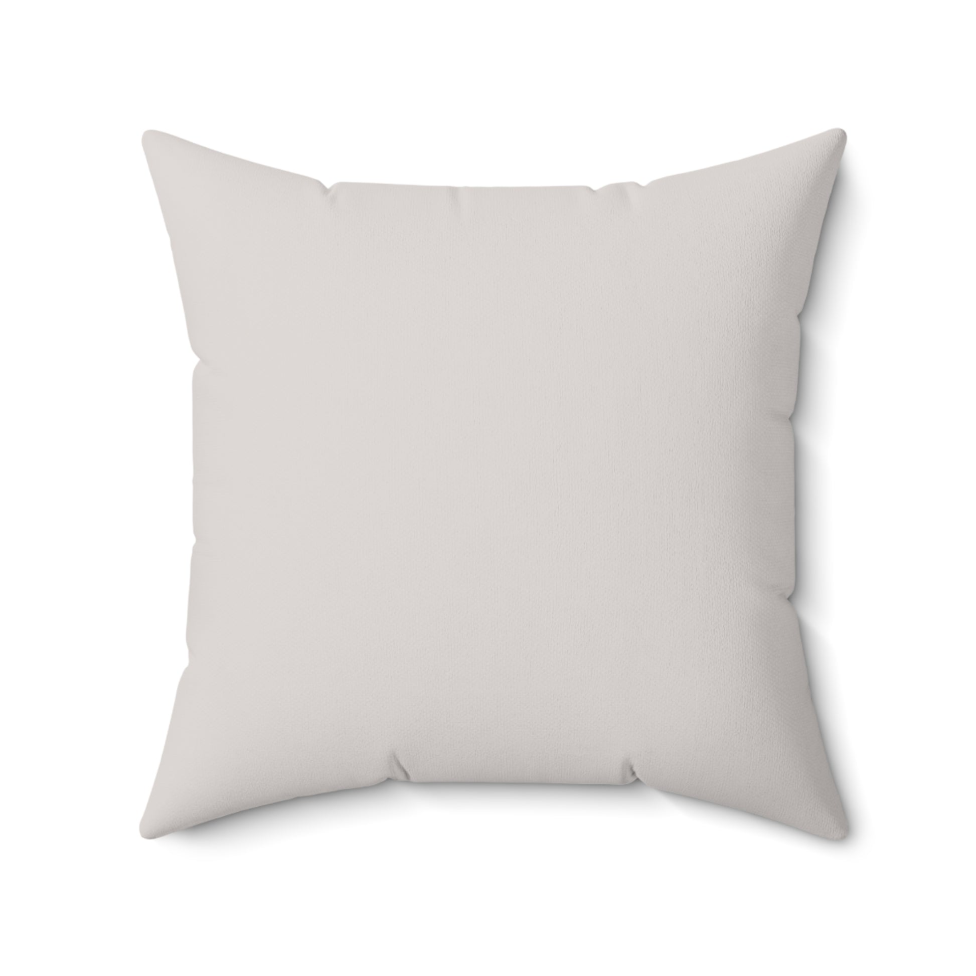 Back side of the  pillow in Light Grey, minimalist design.