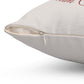 Detailed zipper view on the Ash Grey version of the  pillow