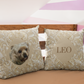 Personalized brown plush pillow with custom dog photo – soft and stylish pet lover’s home décor accent