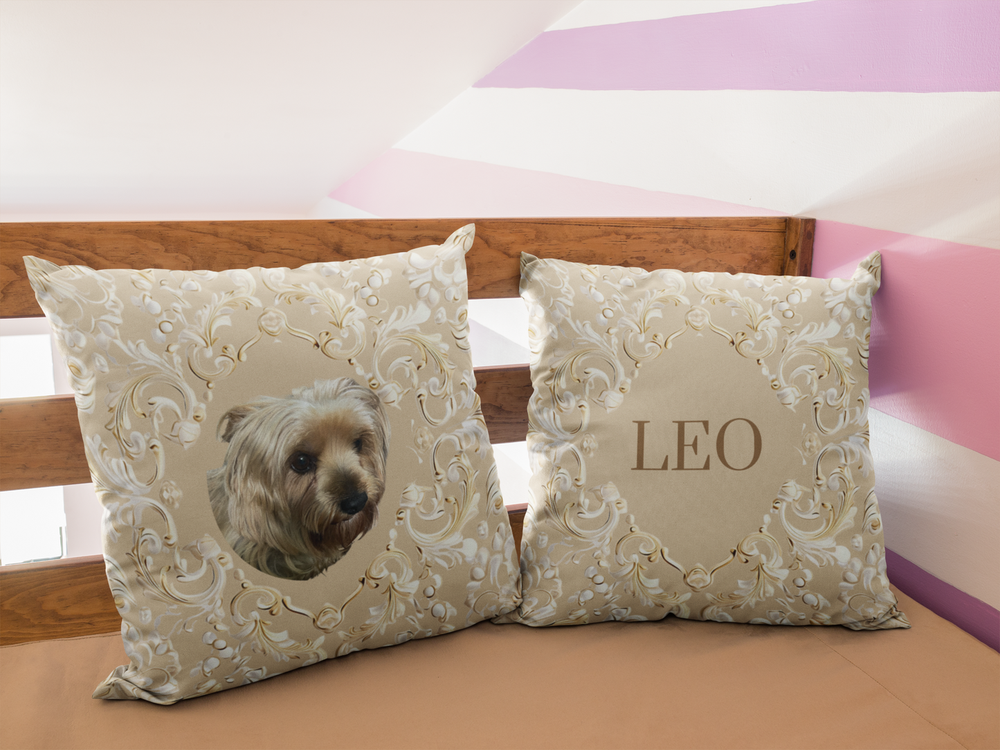 Personalized Brown Pillow