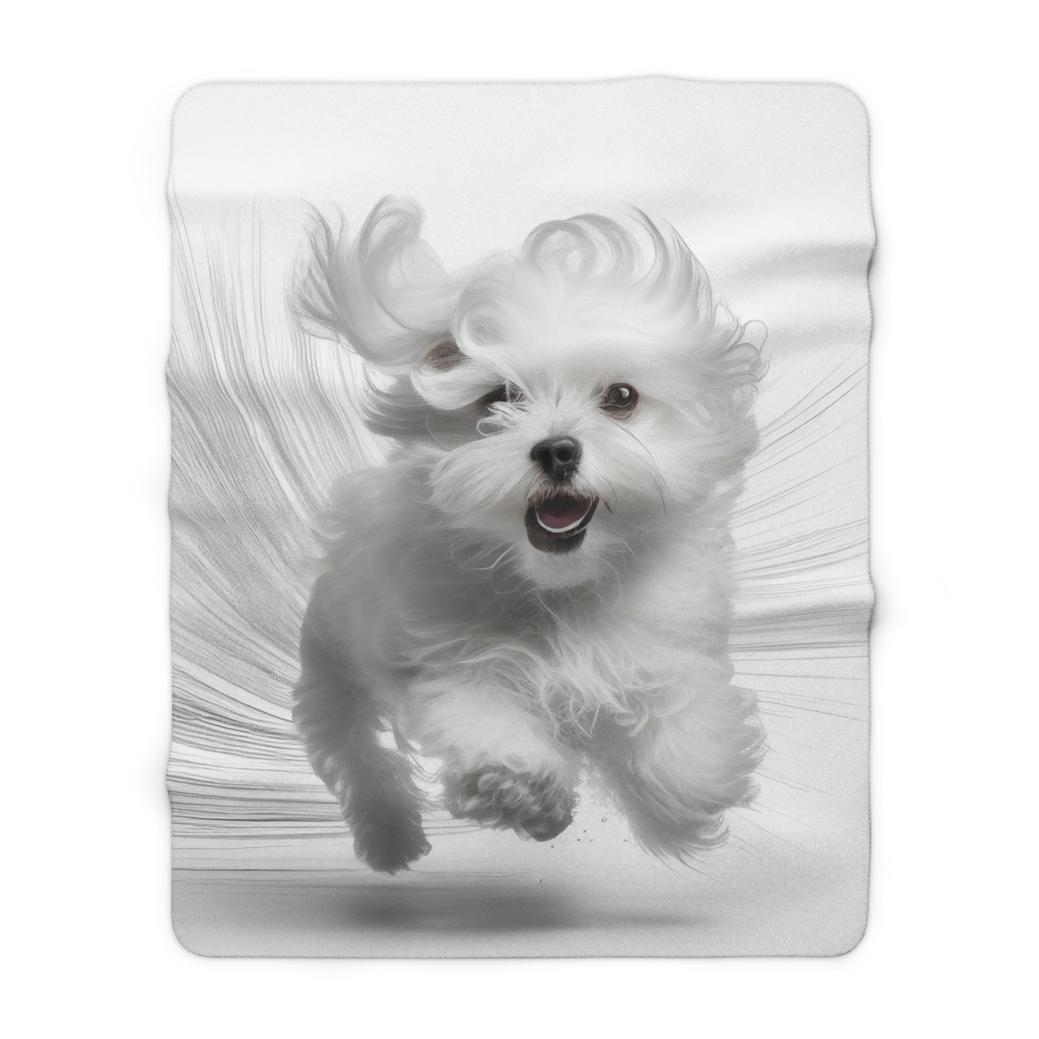 RUNNING MALTESE Sherpa Fleece Blanket