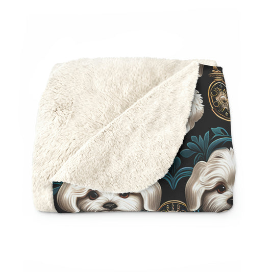 MALTESE PATTERN Sherpa Fleece Blanket