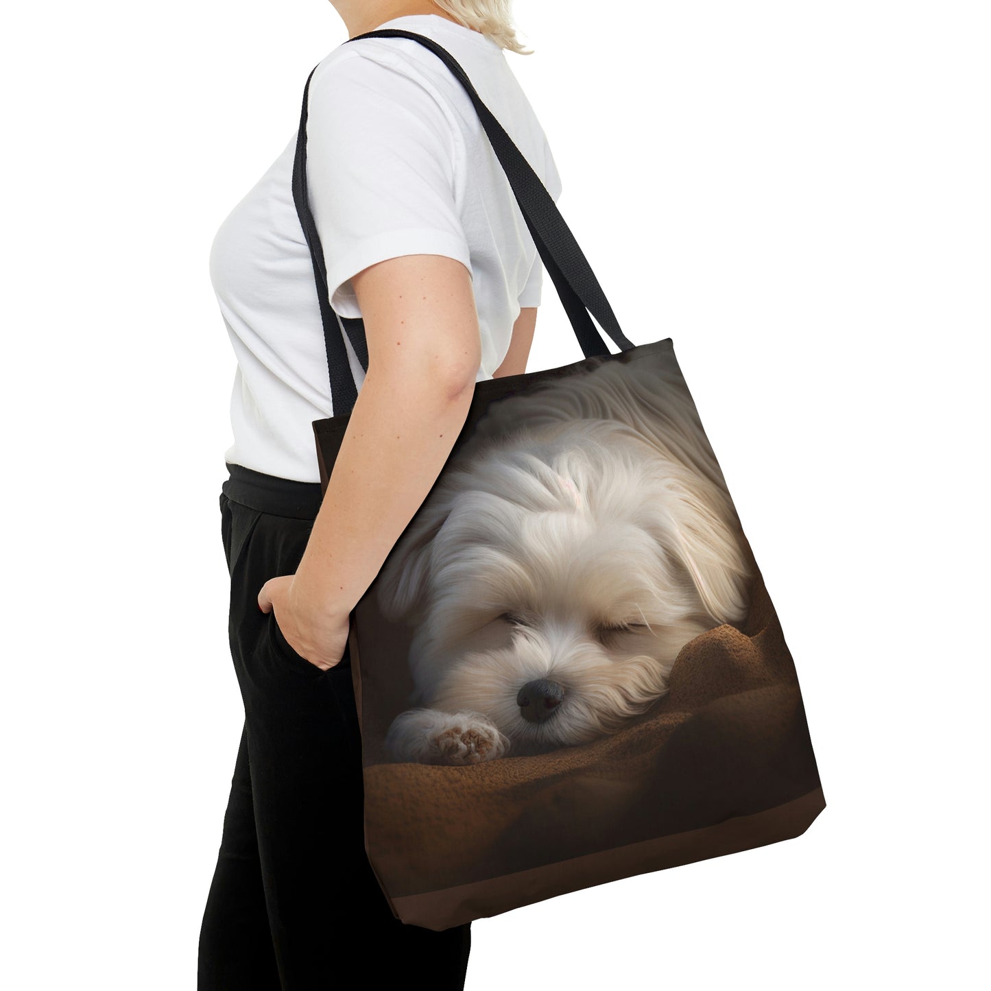 SLEEPING MALTESE Tote Bag