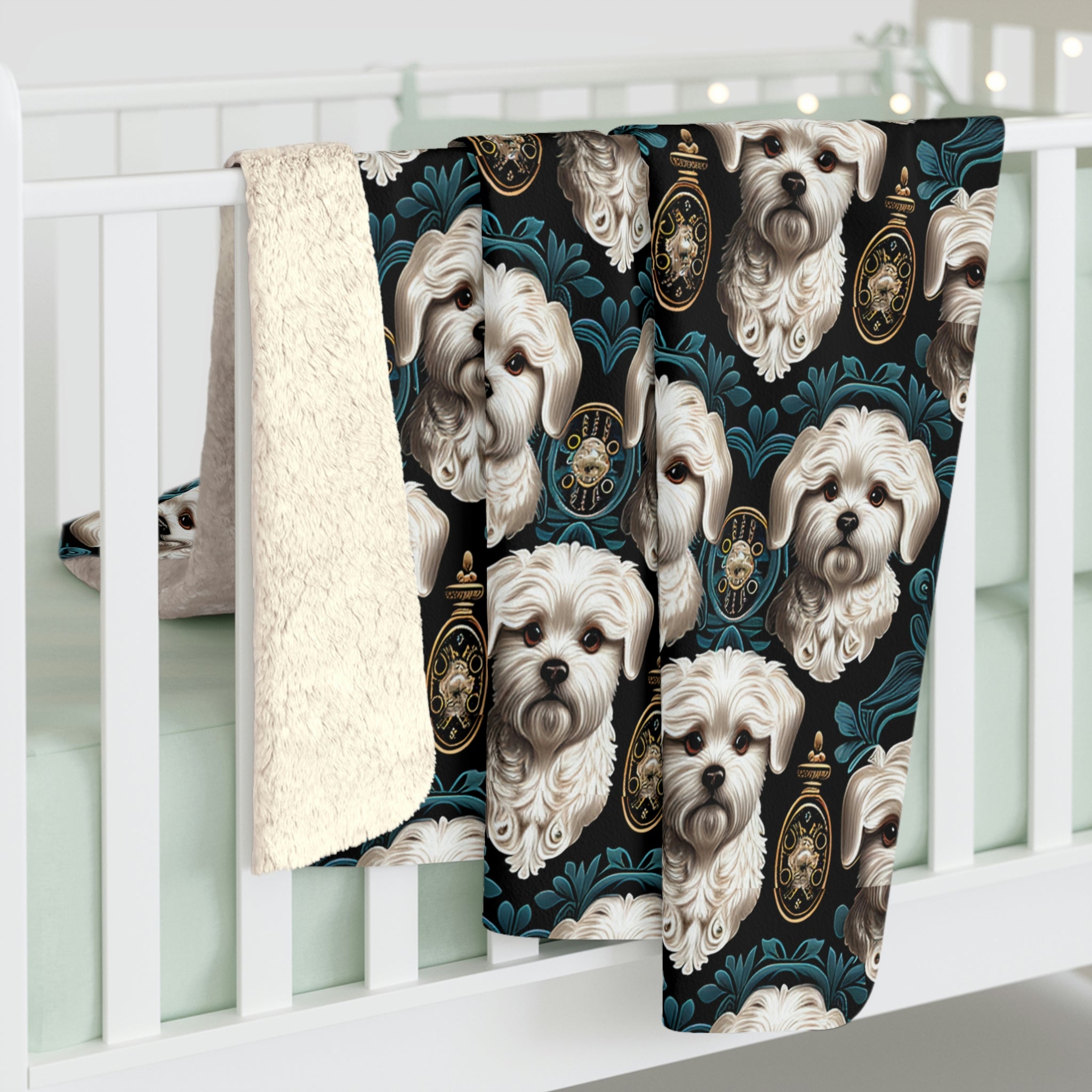 MALTESE PATTERN Sherpa Fleece Blanket