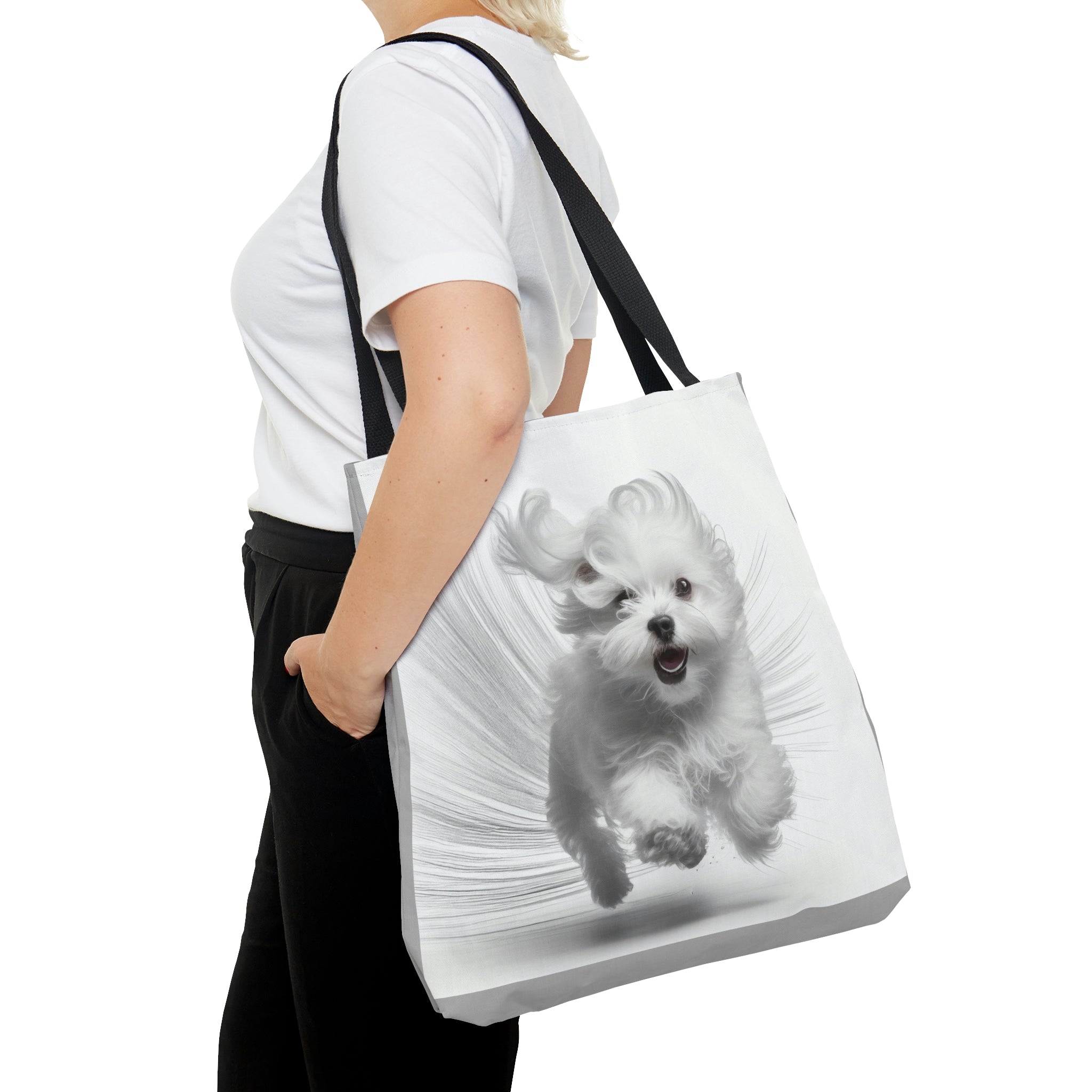 RUNNING MALTESE Tote Bag