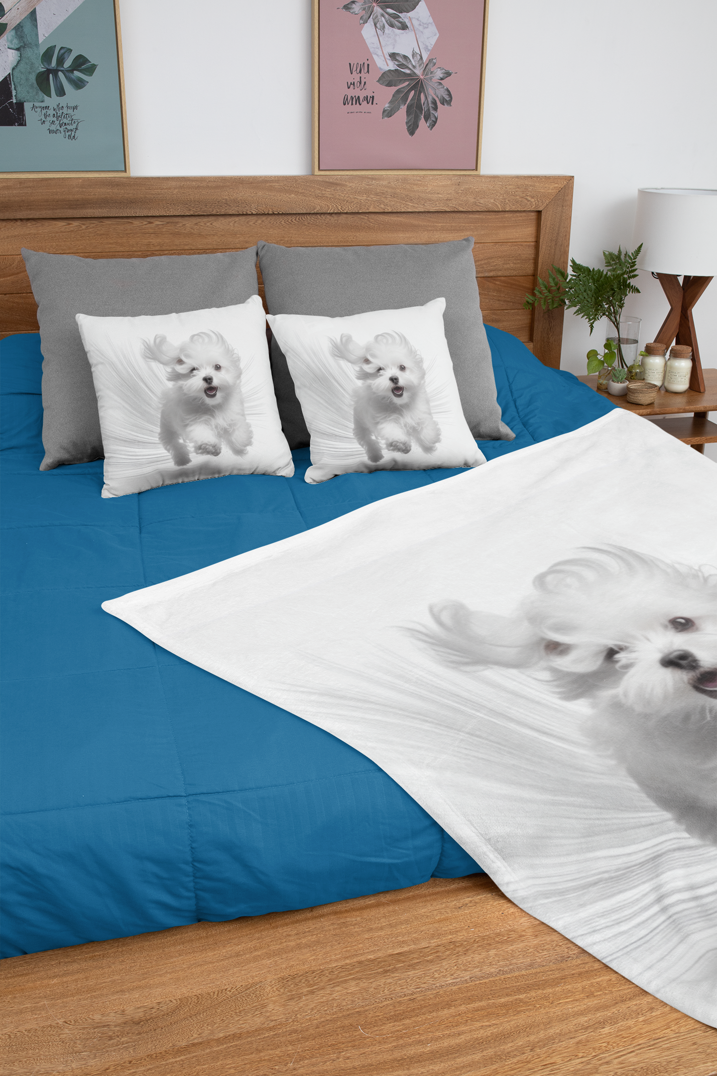 RUNNING MALTESE Sherpa Fleece Blanket